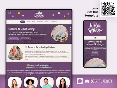 Children Daycare Wix Studio Template child website childcare center website children daycare webdesign children website easy to edit wix template kids kids daycare website template kids web template kids website kindergarten website template kindergarten wix website learning center website nursery website template template website wix studio wix studio website template wix website