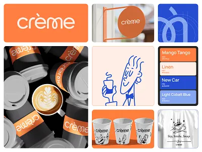 Crème Coffee Shop Branding beverage brand identity branding coffee crème logo shop