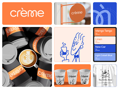 Crème Coffee Shop Branding beverage brand identity branding coffee crème logo shop