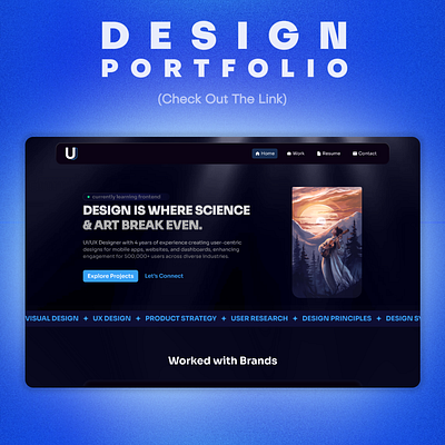 Portfolio Design - Showcasing project, Skills and Case studies aesthetic design case study dark mode landing page minimal design portfolio design uiux portfolio web design website