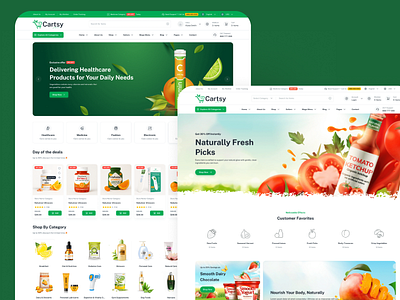 Cartsy - eCommerce Multivendor Web UI Template beauty ecommerce ecommerce multivendor electronics web fashion template figma grocery web design healthcare marketplace minimal design pharmacy retails shopping template uilkits web design
