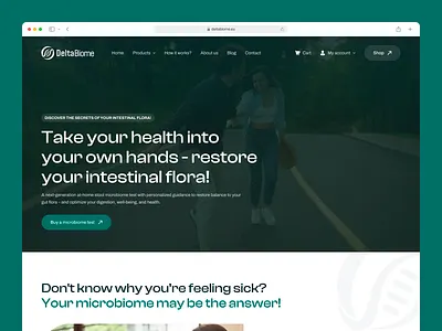 DeltaBiome - Hero Section UI biotech clean ui e commerce health tech healthcare hero section landing page minimal design navigation product website ui uiux ux web web design website