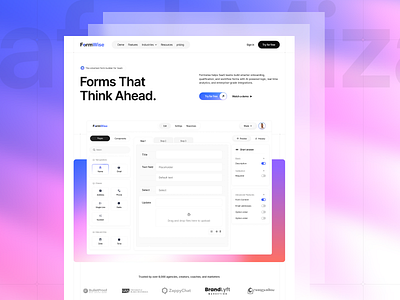 Form Builder Landing Page - Altaful Mizan animation branding cleanui discover form builder landing page formbuilder illustration landingpage minimalui mobile print product design productdesign saas startupdesign typography ui desgin uxui web design webdesign