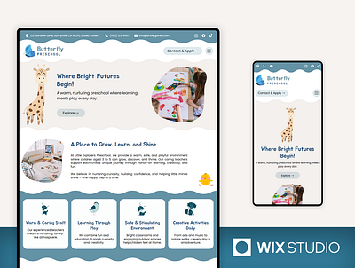 Preschool - Wix Studio Website Template childcare business children webdesign children website template family care kids website template kindergarten website template nursery school website nursery website template pre school website template preschool website website design wix beautiful website wix children wix kids wix nursery wix studio child wix studio kids website wix studio website template wix website
