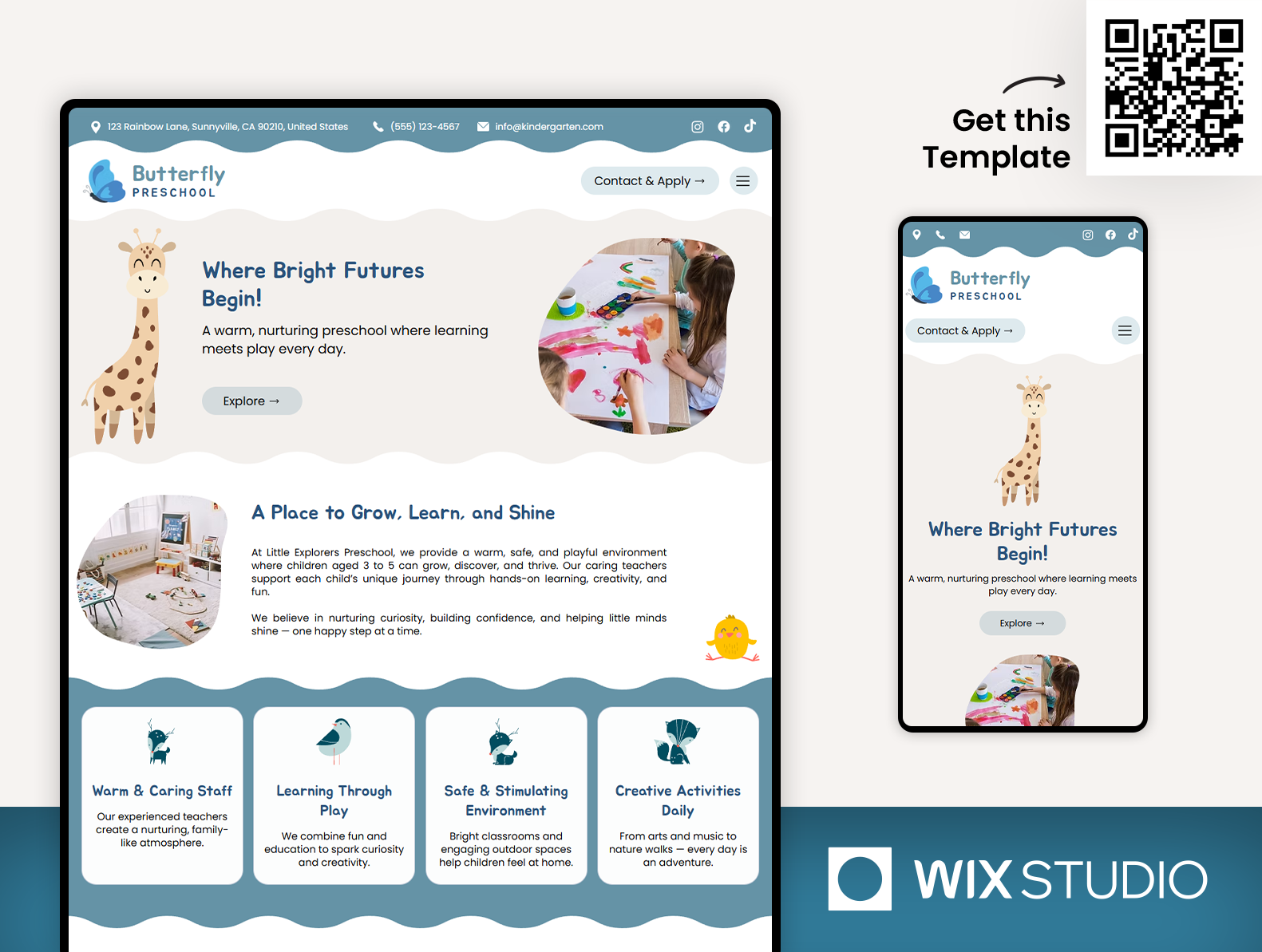 Example of 🧸 Nursery School   Wix Studio Website