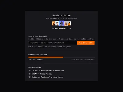 Book Club Dialog 📚 design dialog minimal modal popup saas ui web design