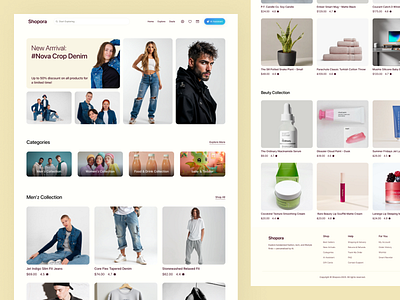 E-commerce Product Listing Page with AI Assistant | Shopora ai powered e commerce website ai powered product listing page design e commerce website figma product listing page saas design ui design user centric