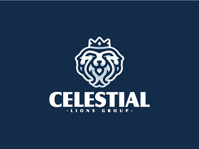 Tribal Lion Head Logo branding crown design head heraldry king law line lion lions logo logo design logos realestate simple three tribal trilogy