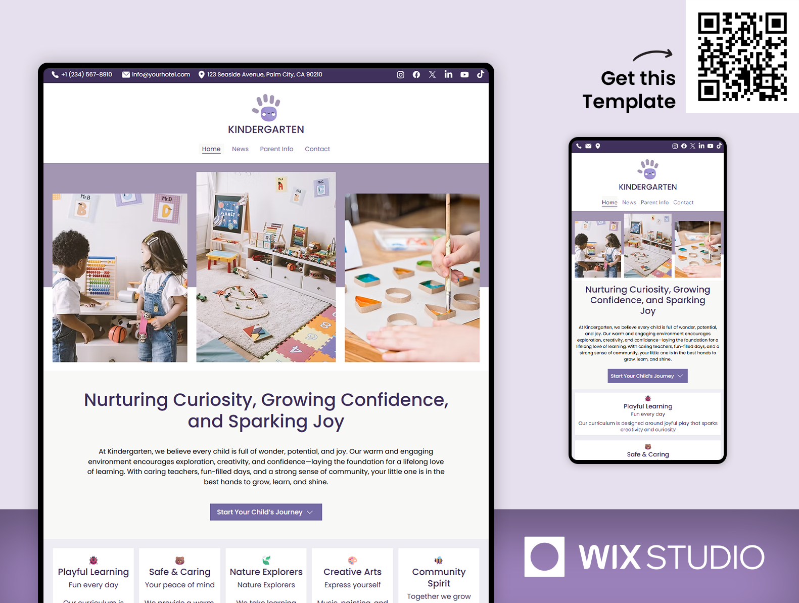Example of 🧸 Nursery School   Wix Studio Website