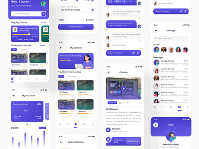 Online Learning Platform – Mobile App UI Design📱 clean ui course app course tracker e learning education app figma learning platform mobile app design mobile interface mobile ui modern app online learning responsive ui student app study app ui design uiux ux design
