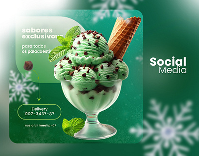 Social Media Post animation branding food post graphic design ice cream design post design poster design product design social media post ui