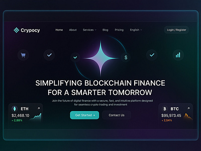 Cryptocurrency Finance Platform Website Design 3d animation app branding creative future graphic design logo motion graphics ui