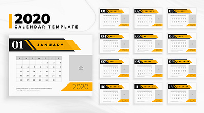 Professional business 2020 calendar graphic design