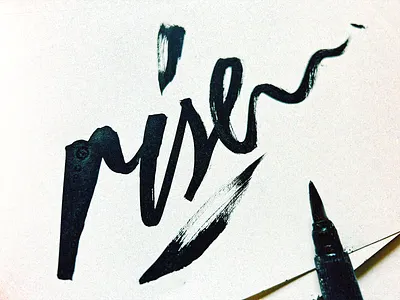 rise art branding brushlettering calligraphy custom flow identity inspiration logo process rise script signature sketch texture type unique zen