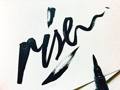rise art branding brushlettering calligraphy custom flow identity inspiration logo process rise script signature sketch texture type unique zen