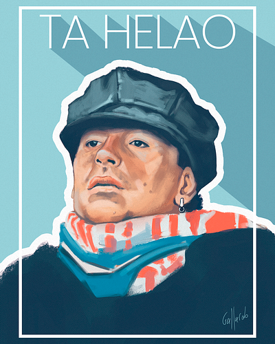 Diego´s quick portrait and flyer design art diego maradona digital drawing football graphic design humor icon maradona modern art painting photoshop portrait