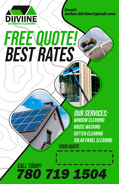 Exterior Cleaning Company branding company deisng door hanger fiverr flyer graphic design illustration logo motion graphics openforwork