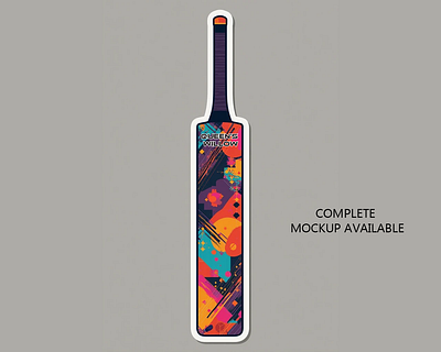 Modern Cricket Bat Sticker Design