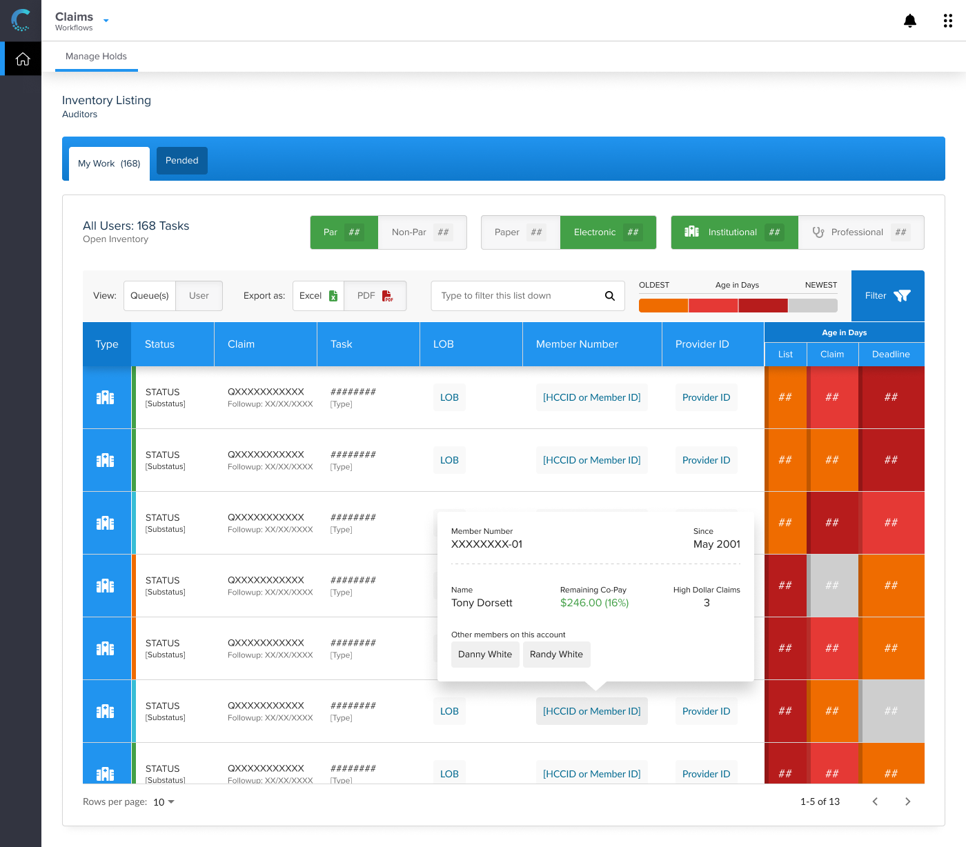 Health Insurance - Claim Audit Listing audit claims health insurance internal listing