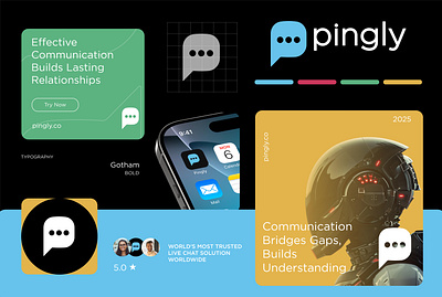 Pingly Live Chat Branding Kit app icon brand book brand guidelines brand identity brand identity design brand mark brand style guide branding branding kit color graphic design instagram post logo design packaging design presentation design social media design typography guidelines visual identity website cover design