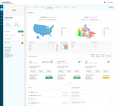 Transportation Management System - Logistics and Shipping b2b carrier management cms dashboard internal tools logistics shipping tmns transportation