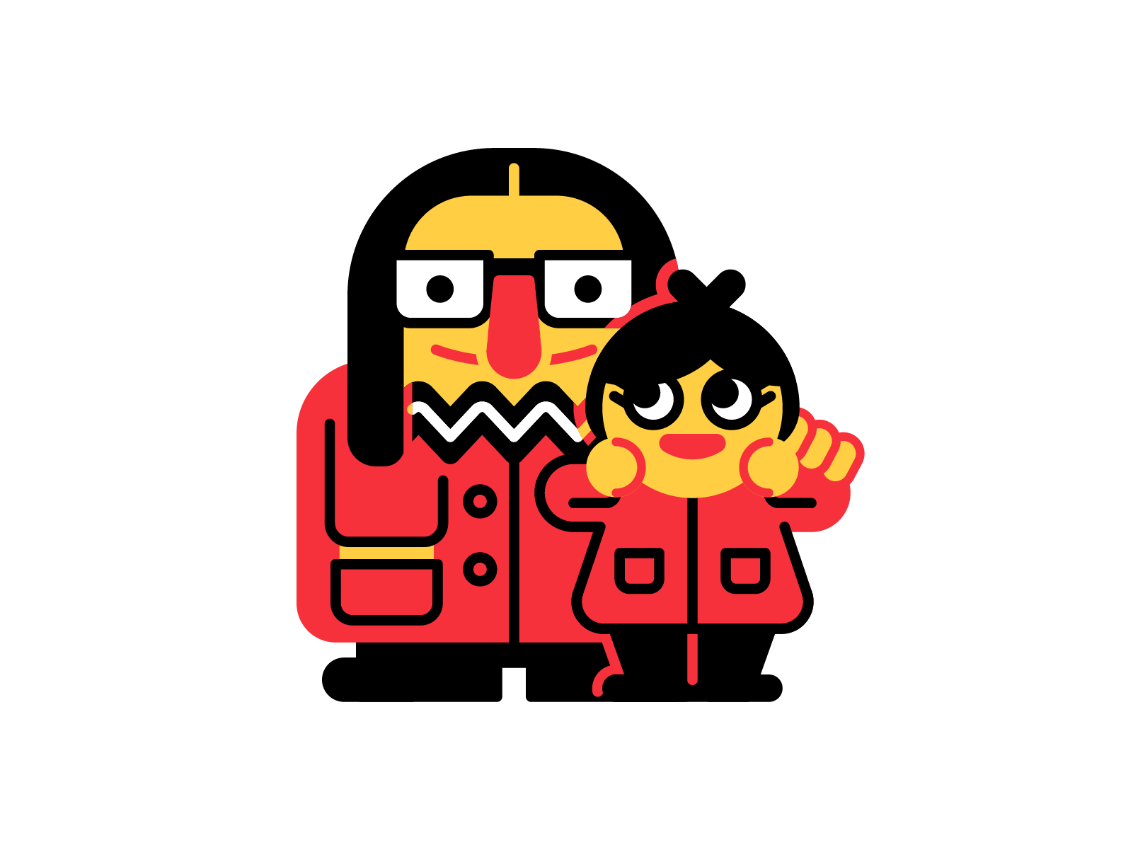 Diario Diario 14 - 140 blue character geometric happy helbetico illustration portrait red vampire vector yellow