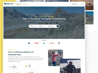 Volunteer Yatra Website UI Design design graphic design ui ux website design