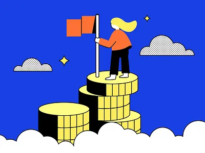 Email header illustration for an investment platform coins design digital illustration fintech illustration illustrator invest investment investment fund money savings savings goal vector vector illustration