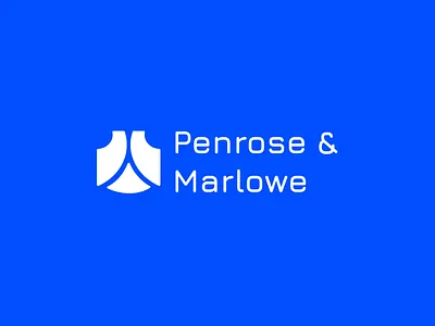 Penrose & Marlowe Logo brand design branding consultancy creative distinctive graphic design law law firm logo logomark minimal modern professional simple strategy symmetry typography unique vector visual identity