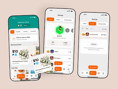 Social League Ranking Screen for Walkwin App app desgin daily steps fitness app health app leaderboard mobile app mobile ui ranking screen redesign social app social league step counter app step tracker steps tracker the walking app walk app walking app walkwin wellness app wewalk