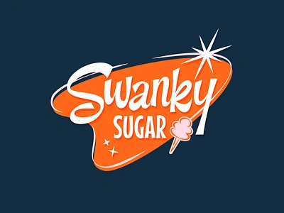 Swanky Sugar Logo 50s atomic branding cotton candy design fort worth illustrator logo mcm retro stars sugar swanky type typography vintage