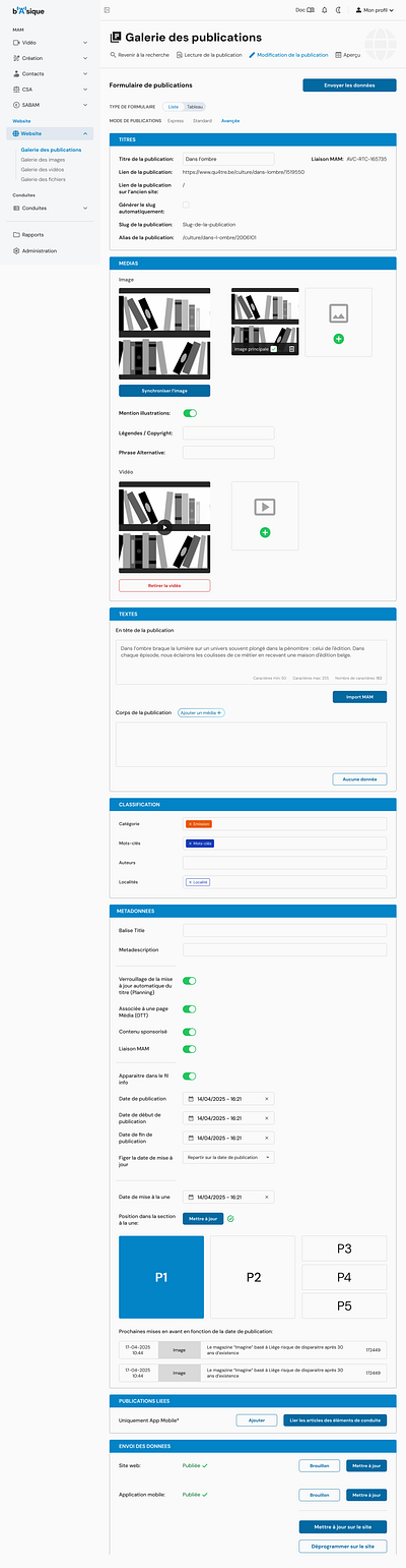 UI/UX Redesign of a Professional App for a TV Network design experience interface media professionnal television ui user ux workapp