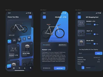 Modern Bike Shop App UI – Neumorphism Inspired Figma Design figma
