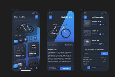 Modern Bike Shop App UI – Neumorphism Inspired Figma Design figma