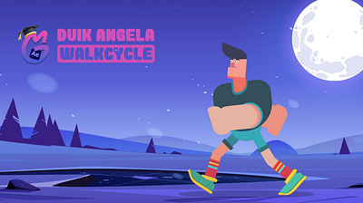 GO MOTION SCHOOL [WALKCYCLE] 2d animation animation character animation intro lottie motion graphics outro