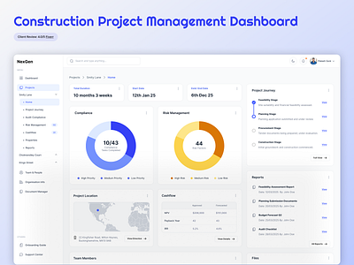 Project Management Tool UI construction dashboard figma project management realestateapp reportdashboard saas webappui