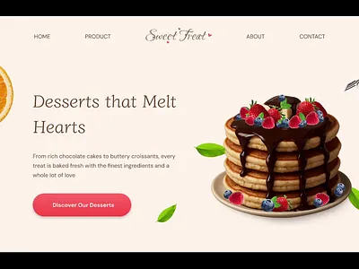 Treat in Motion: Animated Dessert Landing Page animation branding cleanui landingpage motion motion graphics parallaxanimation parallaxeffect ui uidesign webdesign