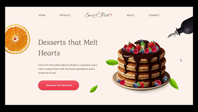 Treat in Motion: Animated Dessert Landing Page animation branding cleanui landingpage motion motion graphics parallaxanimation parallaxeffect ui uidesign webdesign