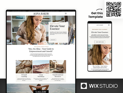 Coach & Influencer - Wix Studio Website Template agency template beautiful website coach template coach website handmade website induvidual website influencer website lifecoach template portfolio website showroom website studio website website for woman website woman design wix studio wix studio website wix studio website template woman website women design