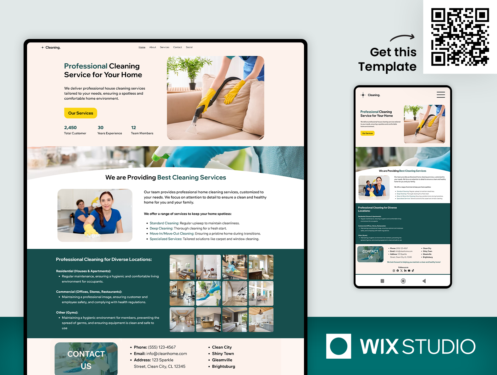 Cleaning Service - Wix Studio Website Template clean business clean services template clean website cleaning business cleaning service website cleaning website wix studio wix studio website wix studio website template