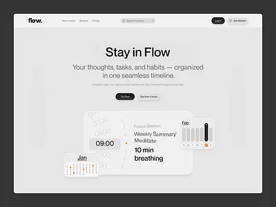Productivity App Hero app design glasseffect graphic design hero landing page liquid productivity saas ui ux