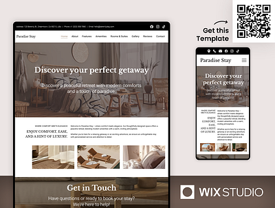 Apartment - Wix Studio Website Template accomodation website apartment apartment website apartment wix website beautiful website boho apartment boho website forest guesthouse website forest lodge website guesthouse website holiday rental hotel website short term rental website vacation home website vacation rental website wix studio wix studio rental wix studio website wix studio website template wix template