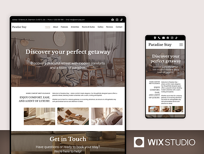 Apartment - Wix Studio Website Template accomodation website apartment apartment website apartment wix website beautiful website boho apartment boho website forest guesthouse website forest lodge website guesthouse website holiday rental hotel website short term rental website vacation home website vacation rental website wix studio wix studio rental wix studio website wix studio website template wix template
