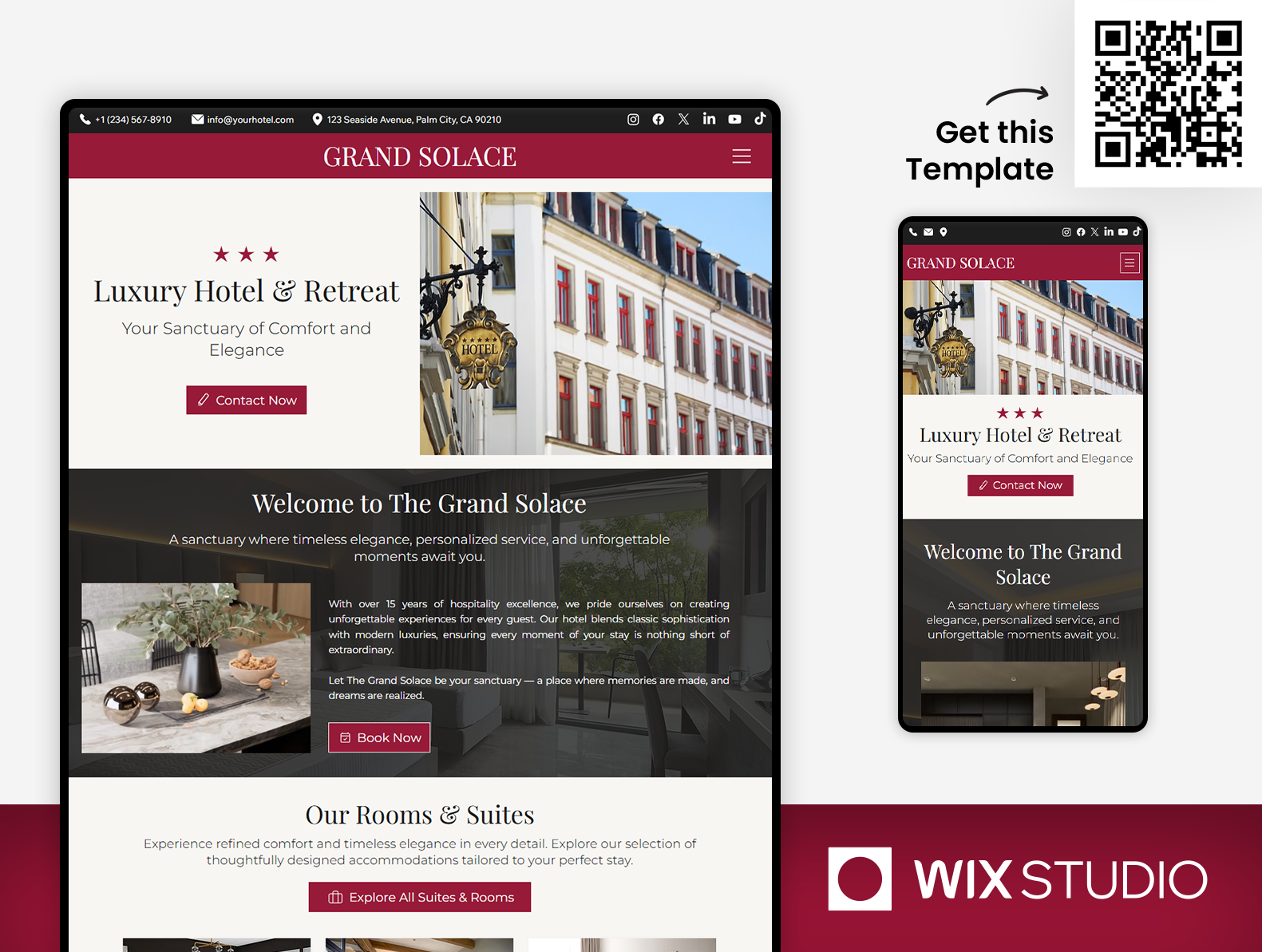 Hotel - Wix Studio Website Template accomodation apartment apartment luxury beautiful hotel booking website hotel website hotels website luxury hotel website rental short term rental website template wix hotel wix studio wix studio website wix studio website template wix webdesign wix website template