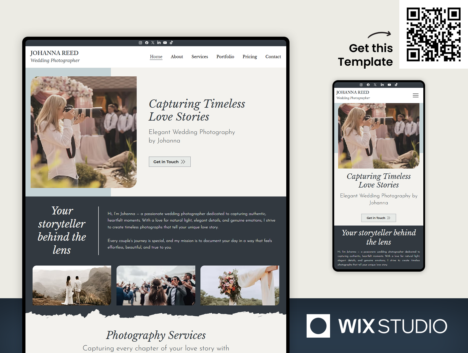 Wedding Photographer - Wix Studio Website Template beautiful website bridal website wedding agency wedding agency template wedding agency website wedding photographer wedding photographer website wedding photography wedding planing website wedding portfolio wedding portfolio website wedding studio website wedding website wix studio wix studio website wix studio website template