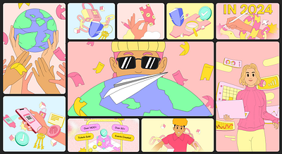 Custom illustrations, Gruve Tickets branding character design design illustration