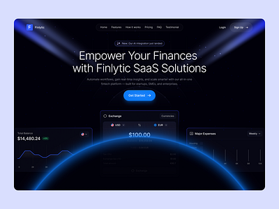 Landing Page for Finance SaaS banking crypto dashboard fi graphic design oripio platform product product design saas service startup ui ux web website