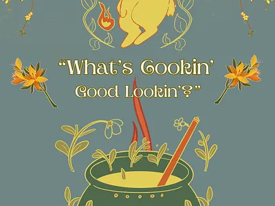 "Cooking with Love" fun graphic design poster ui