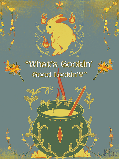 "Cooking with Love" fun graphic design poster ui