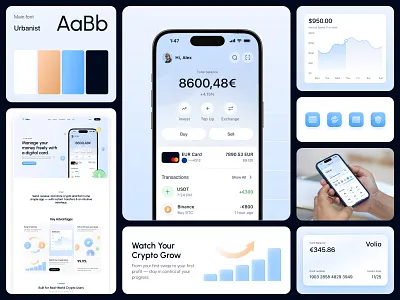 Branding for Volio - Crypto Banking Mobile App app design banking banking app brand identity branding clean crypto minimal mobile app money app